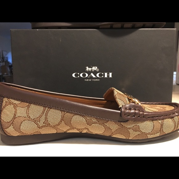 coach womens olive sand printed snake closed toe loafers